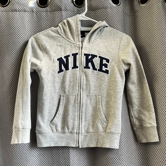 Nike Kids Light Gray Zip-Up Hoodie Jacket | Size 7X - Picture 1 of 8